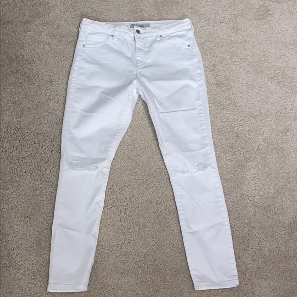 Topshop White Distressed Jeans